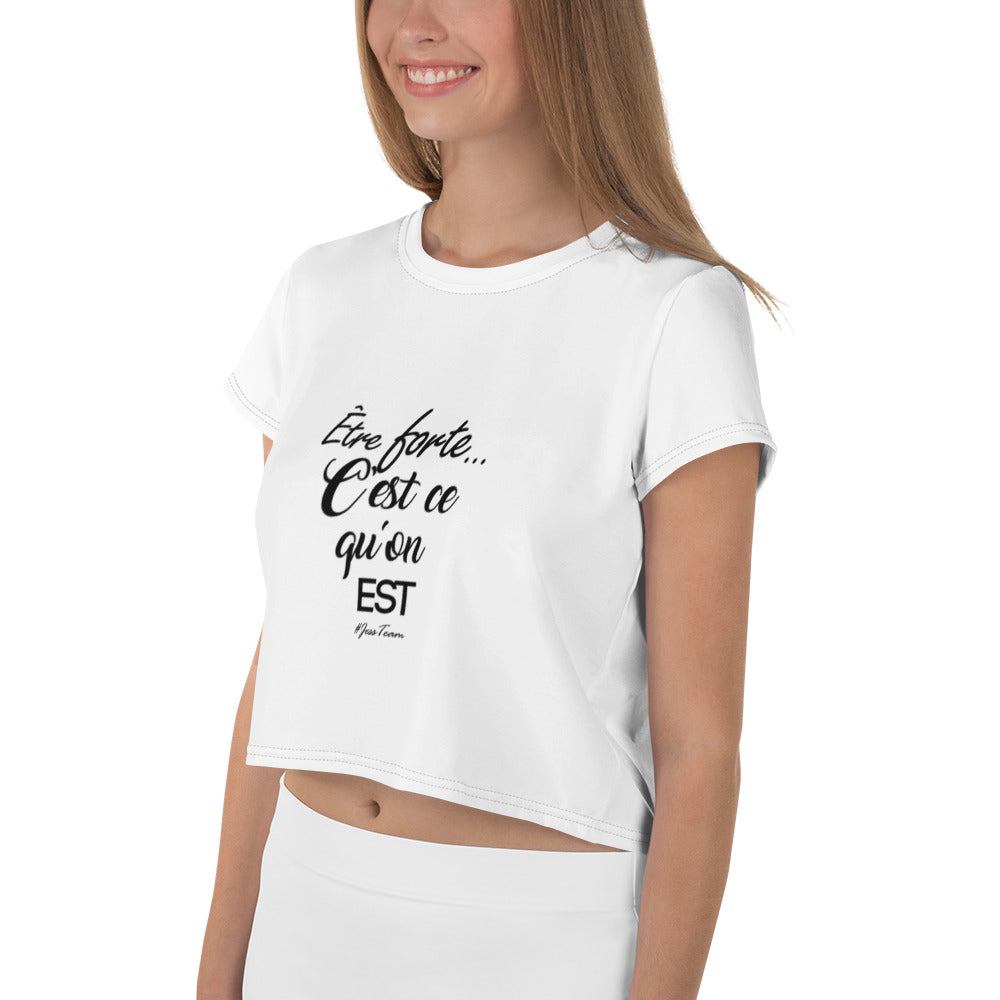 Crop-top "Être forte" – Féminine, libre, puissante