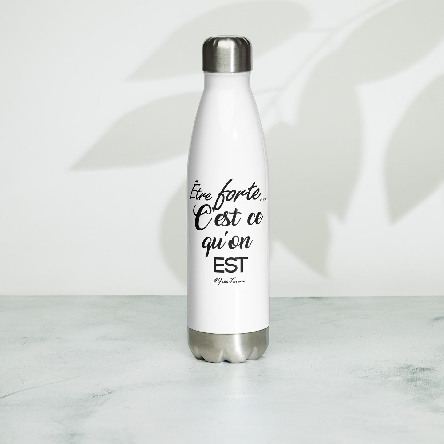 Gourde en acier inoxydable – Citation positive "Être forte", cadeau motivation