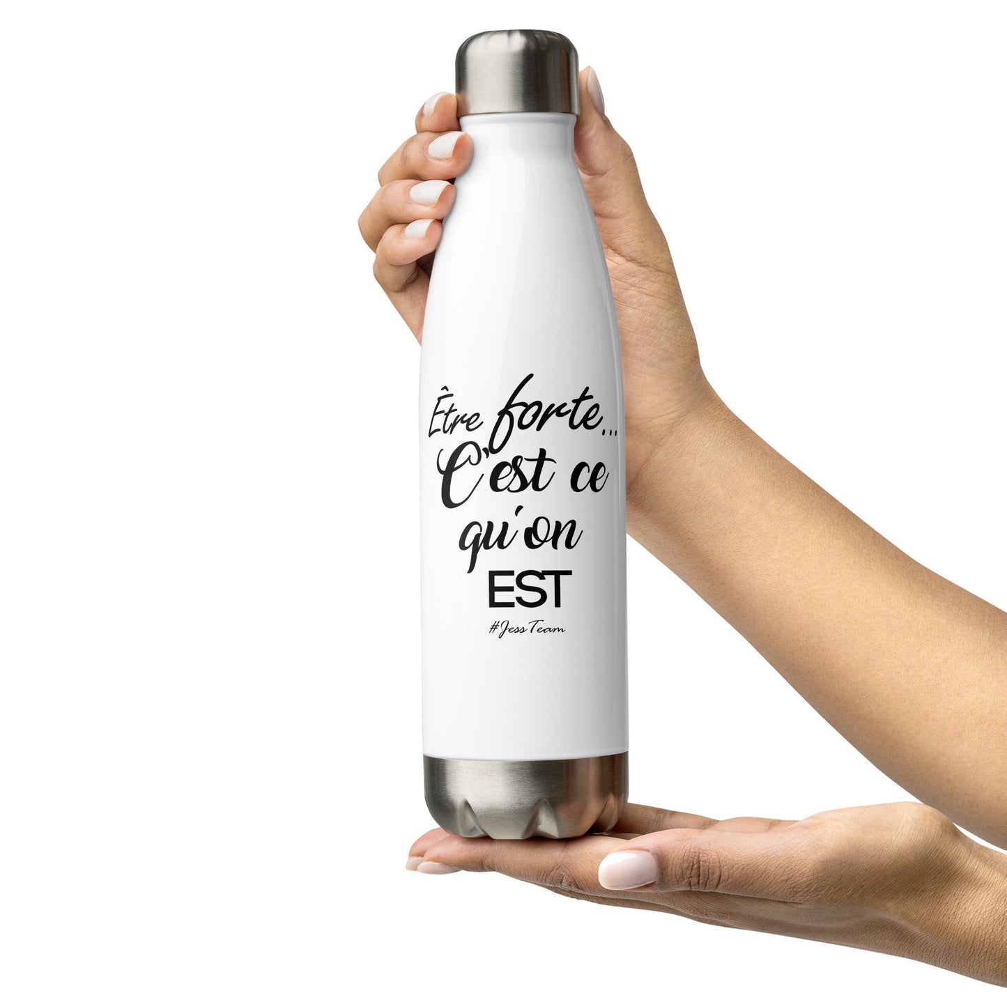 Gourde en acier inoxydable – Citation positive "Être forte", cadeau motivation
