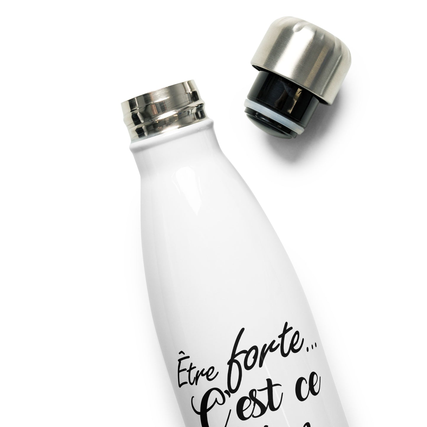 Gourde en acier inoxydable – Citation positive "Être forte", cadeau motivation