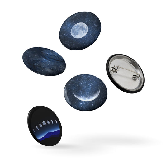 Lot de 5 badges pack phase lunaire ou affirmation de soi