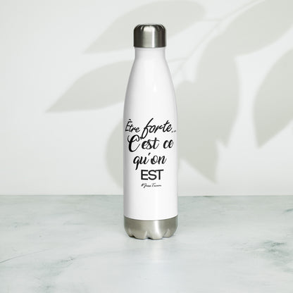 Gourde en acier inoxydable – Citation positive "Être forte", cadeau motivation