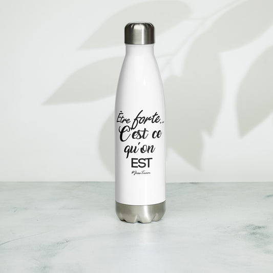 Gourde en acier inoxydable – Citation positive "Être forte", cadeau motivation