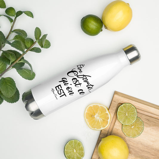 Gourde en acier inoxydable – Citation positive "Être forte", cadeau motivation